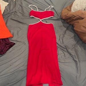 Red cut out dress size small